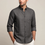 a-male-model-wearing-charcole-linen-full-sleeve-sh